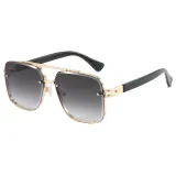 Metal Frame UV400 Gradient Double Bridge Pilot Shades Sunglasses