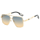 Fashion 2024 Men's Square Metal Driving Shades Pilot Style Sunglasses