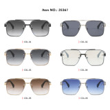 Metal Frame UV400 Gradient Double Bridge Pilot Shades Sunglasses