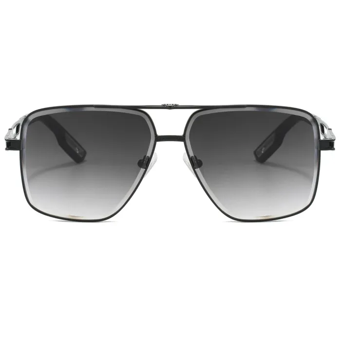 Fashion 2024 Men's Square Metal Driving Shades Pilot Style Sunglasses