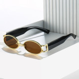 Retro Small Oval UV400 Metal Shades Sunglasses