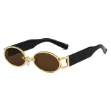Retro Small Oval UV400 Metal Shades Sunglasses