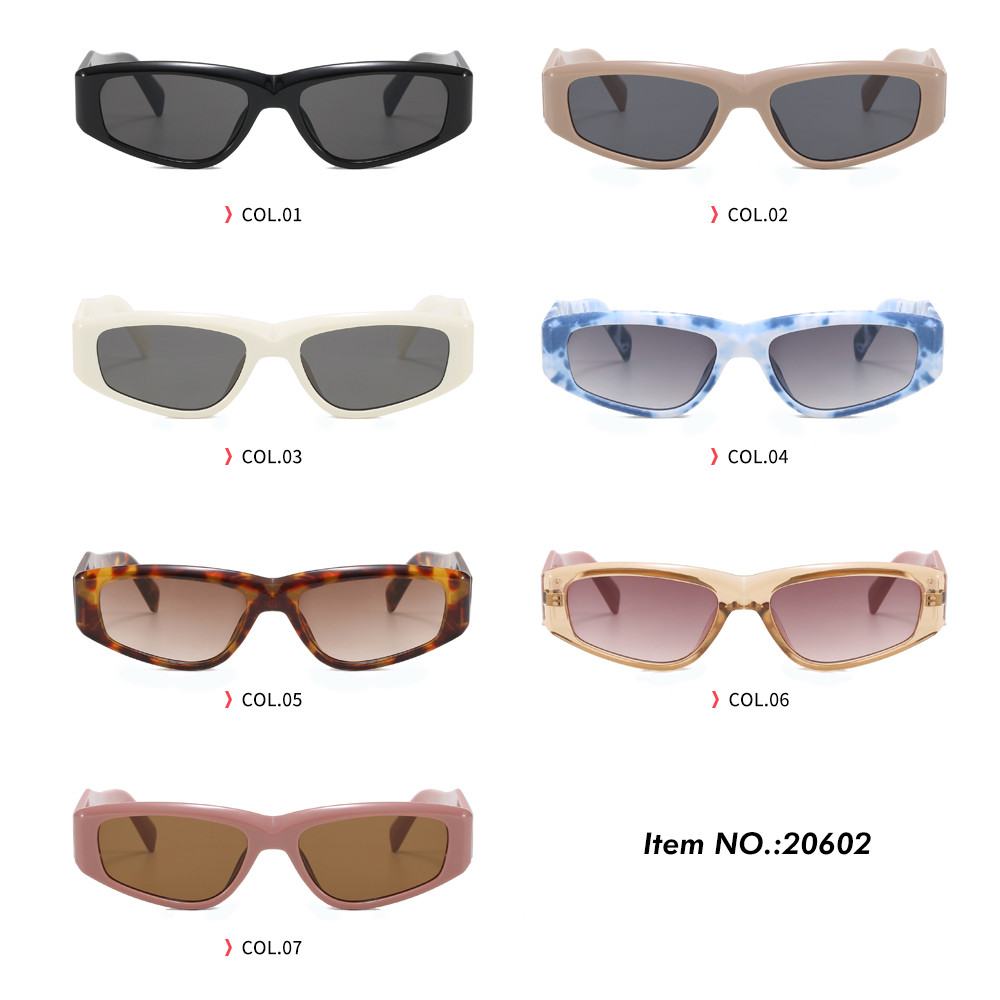 Wholesale China Retro Vintage Unisex Plastic Cheap Rectangle Sunglasses