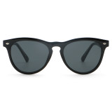 Classic Round Cat Eye Reinforced Wire-Core Temples Sunglasses