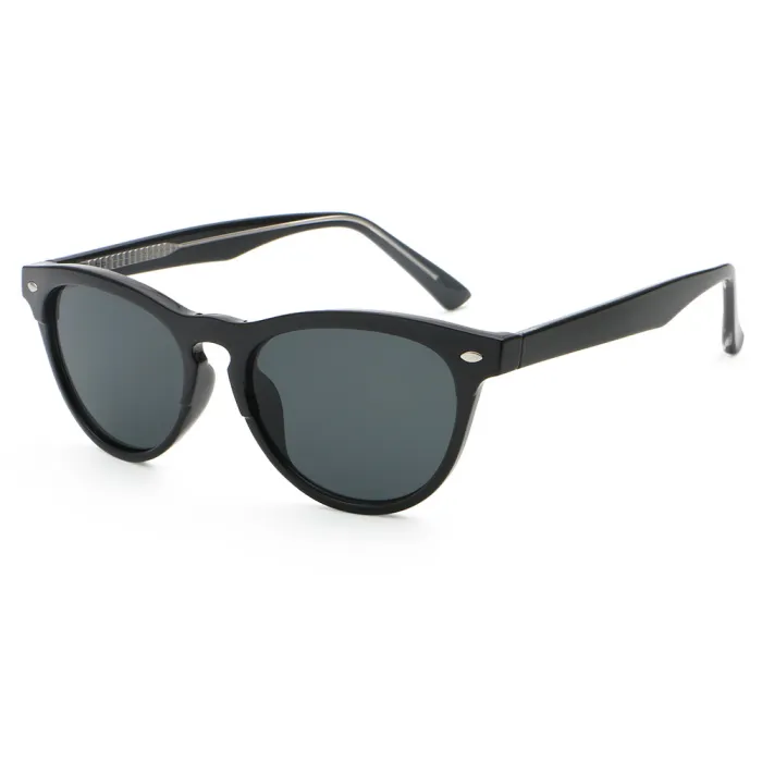 Classic Round Cat Eye Reinforced Wire-Core Temples Sunglasses