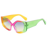 Oversized Polygon Cat Eye Chunky Rainbow Shades Sunglasses