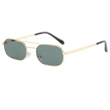 Small Rectangle Metal Frame Travel Shades Sunglasses