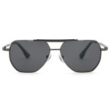 Retro Oversized Square Metal Frame Sunglasses