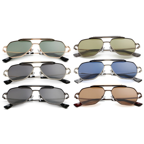 Retro Oversized Square Metal Frame Sunglasses