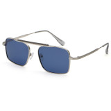 Flat Top Metal Frame UV400 Men's Gradient Shades Sunglasses