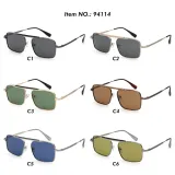 Flat Top Metal Frame UV400 Men's Gradient Shades Sunglasses