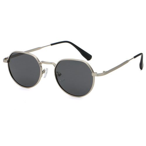 Retro Luxury Polygon Metal Frame Sunglasses
