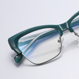 Women Trend Half Frame Cat Eye Anti Blue Light Glasses