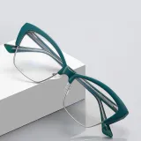 Women Cat Eye Half Anti Blue Light Lenses Glasses