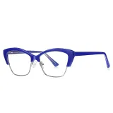 Women Cat Eye Half Anti Blue Light Lenses Glasses