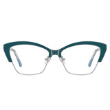Women Cat Eye Half Anti Blue Light Lenses Glasses