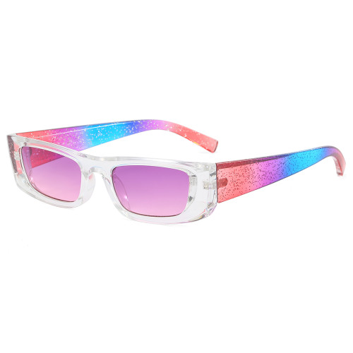 Retro Y2K Tinted Women Small Rectangle Sunglasses