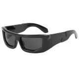 Retro Y2K Tinted Rectangle Thick Sporty Sunglasses