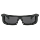 Retro Y2K Tinted Rectangle Thick Sporty Sunglasses