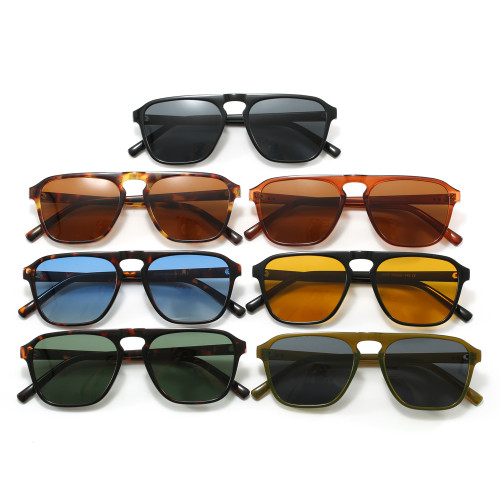 Vintage Square Cat Eye Flat Top Polarized Sunglasses