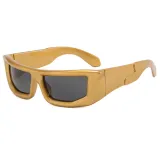 Retro Y2K Tinted Rectangle Thick Sporty Sunglasses