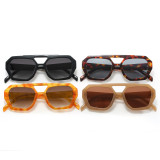 Polygon Double Bridge Flat Top Pilot Sunglasses