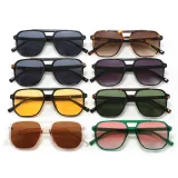 Retro Double Pilot Square Shades Sunglasses