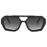 Polygon Double Bridge Flat Top Pilot Sunglasses