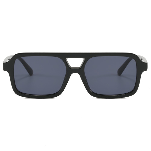 Square Double Bridge Flat Top Shades Sunglasses