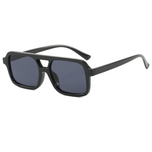 Square Double Bridge Flat Top Shades Sunglasses