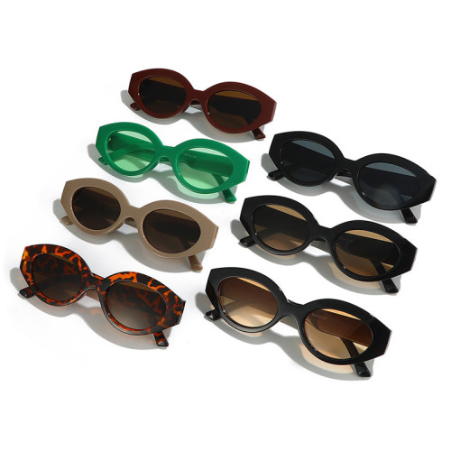 Women Vintage Oval Cat Eye Travel Shades Sunglasses