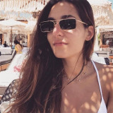 Retro Rectangle Double Bridge Metal Shades Sunglasses