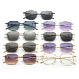 Classic Square Metal Frame Luxury Outdoor Vacation Sunglasses