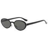 Retro Oval Bling Luxury Metal Frame Shades Sunglasses