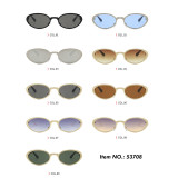 Retro Oval Bling Luxury Metal Frame Shades Sunglasses