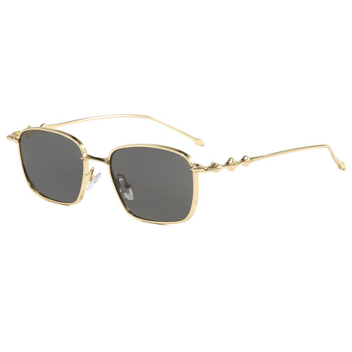 Classic Square Metal Frame Luxury Outdoor Vacation Sunglasses