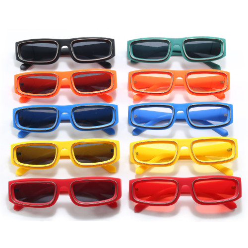 Retro Rectangle Flat Top Streetwear Shades Sunglasses