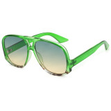 Y2K Oversized Oval Flat Top Shades Sunglasses