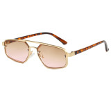 Small Rectangle Metal Flat Top Shades Sunglasses