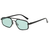 Small Rectangle Metal Flat Top Shades Sunglasses