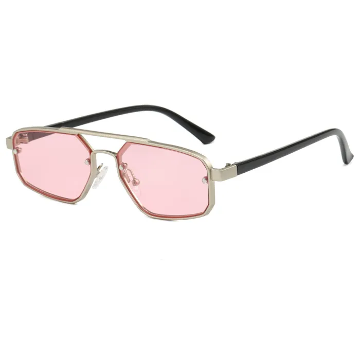 Small Rectangle Metal Flat Top Shades Sunglasses