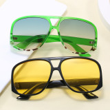 Y2K Oversized Oval Flat Top Shades Sunglasses