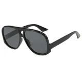 Y2K Oversized Oval Flat Top Shades Sunglasses