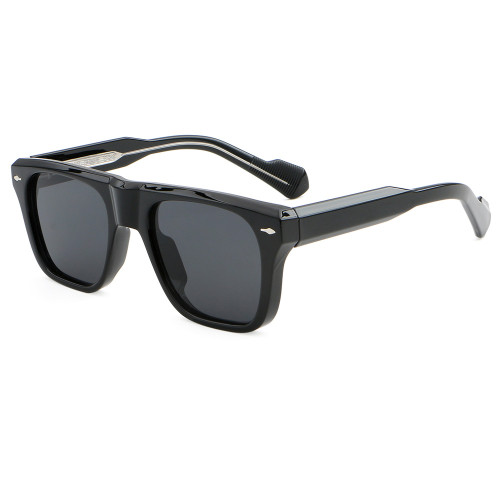 Retro Square Reinforced Wire-Core Temples Sunglasses