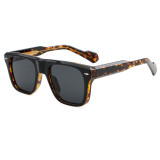 Retro Square Reinforced Wire-Core Temples Sunglasses