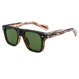 Retro Square Reinforced Wire-Core Temples Sunglasses
