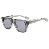 Retro Square Reinforced Wire-Core Temples Sunglasses