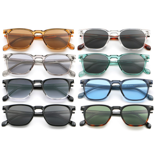 Retro Square Reinforced Wire-Core Temples Sunglasses
