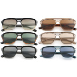 Retro Double Pilot Square Shades Sunglasses