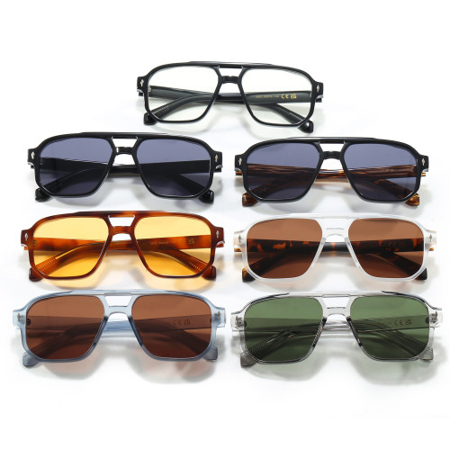 Retro Double Pilot Square Shades Sunglasses